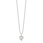 Sophia Jewelers Sterling Silver Heart Pendant Necklace with CZ Sparkle Finish